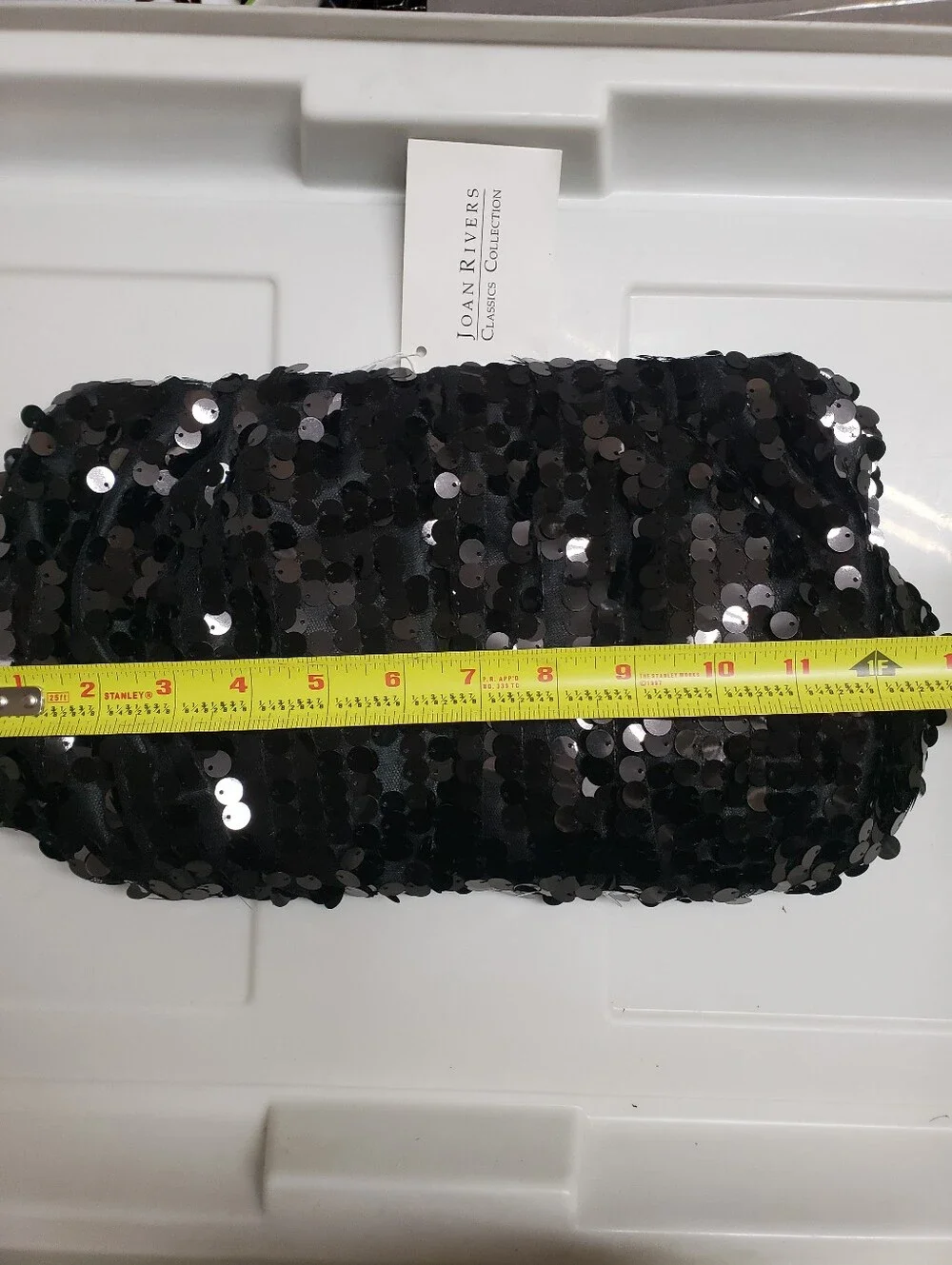 Joan Rivers Black Sequin Evening Clutch